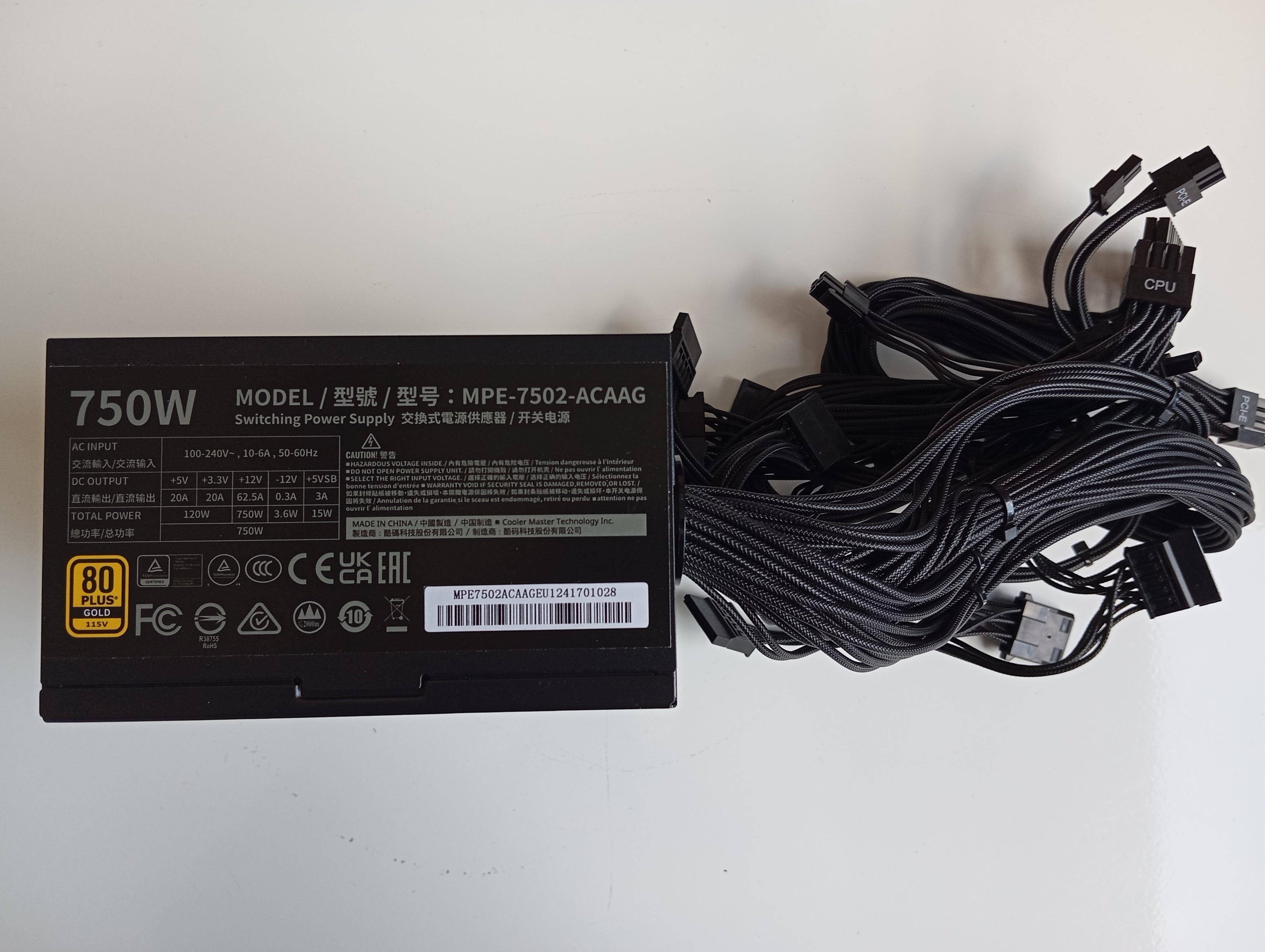 Refurbished Cooler Master G Gold 750 V2 750 Watt Refurbished Cooler Master G Gold 750 V2 750 Watt